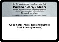 Code Card - SWSH10: Astral Radiance Single Pack Blister [Oricorio]