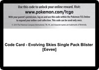 Code Card - Evolving Skies Single Pack Blister [Eevee]