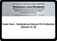 Code Card - Celebrations Deluxe Pin Collection [Zacian LV. X]