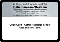 Code Card - Astral Radiance Single Pack Blister [Toxel]