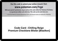 Code Card - Chilling Reign Premium Checklane Blister [Blaziken]