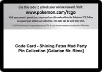 Code Card - Shining Fates Mad Party Pin Collection [Galarian Mr. Rime]