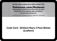Code Card - Brilliant Stars 3 Pack Blister [Leafeon]