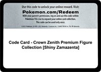 Code Card - Crown Zenith Premium Figure Collection [Shiny Zamazenta]