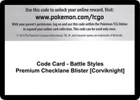 Code Card - Battle Styles Premium Checklane Blister [Corviknight]