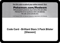 Code Card - Brilliant Stars 3 Pack Blister [Glaceon]